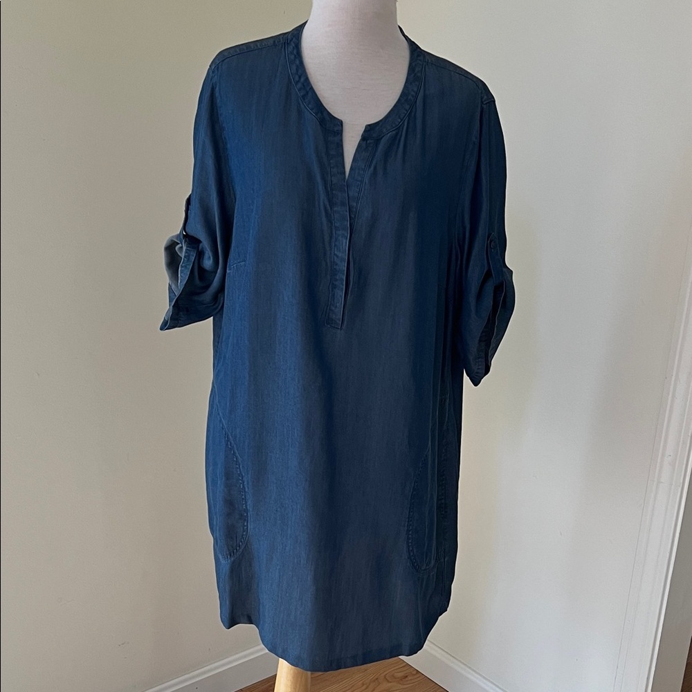 Olsen XL Denim Blue Tunic Dress with pockets.